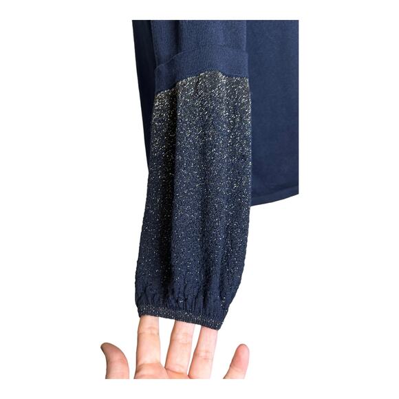 Kaia Collective navy blue long decorated sleeves sweater size XS - Picture 8 of 10